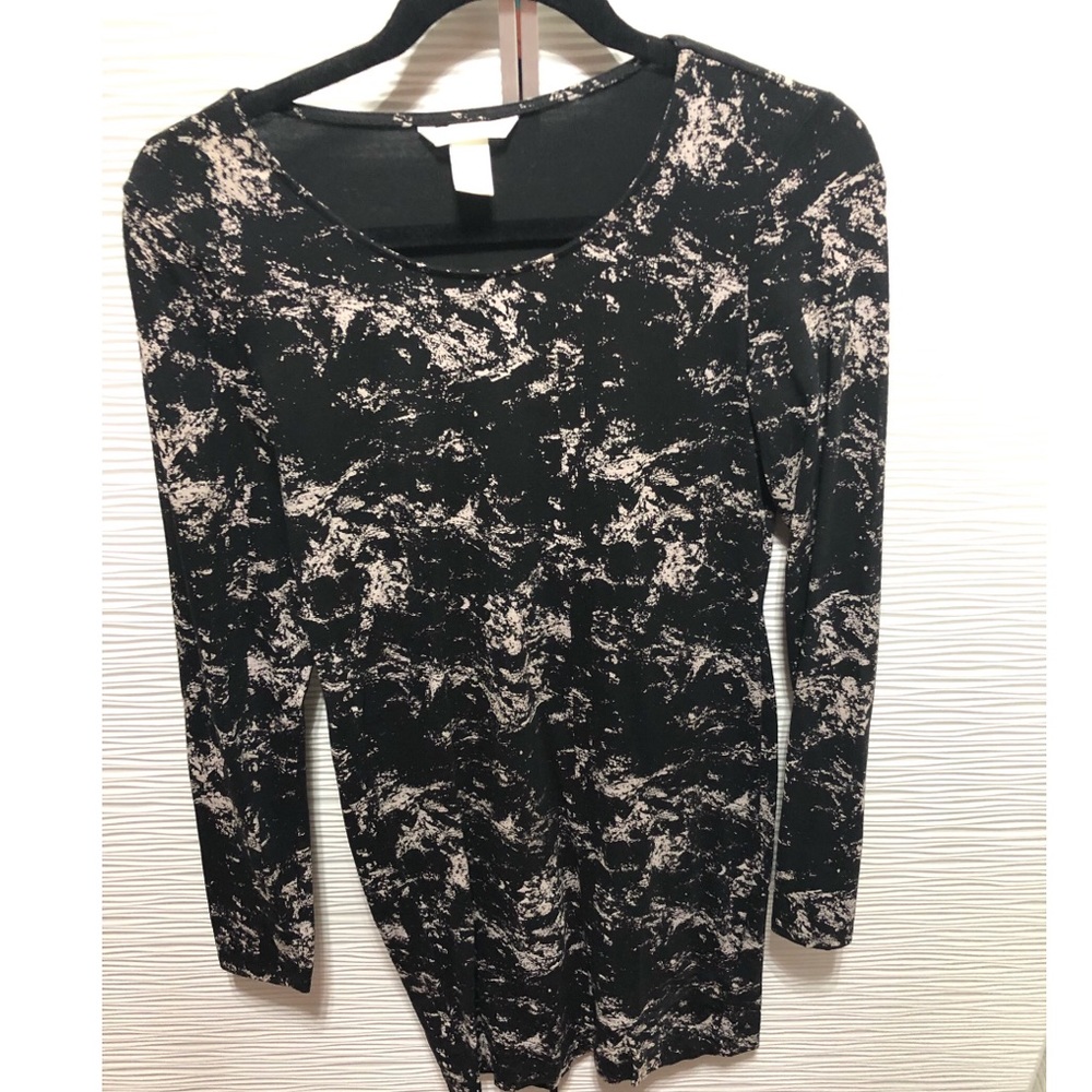 Marbled long sleeve mini dress